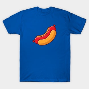 Hotdog Cartoon Vector Icon Illustration (13) T-Shirt